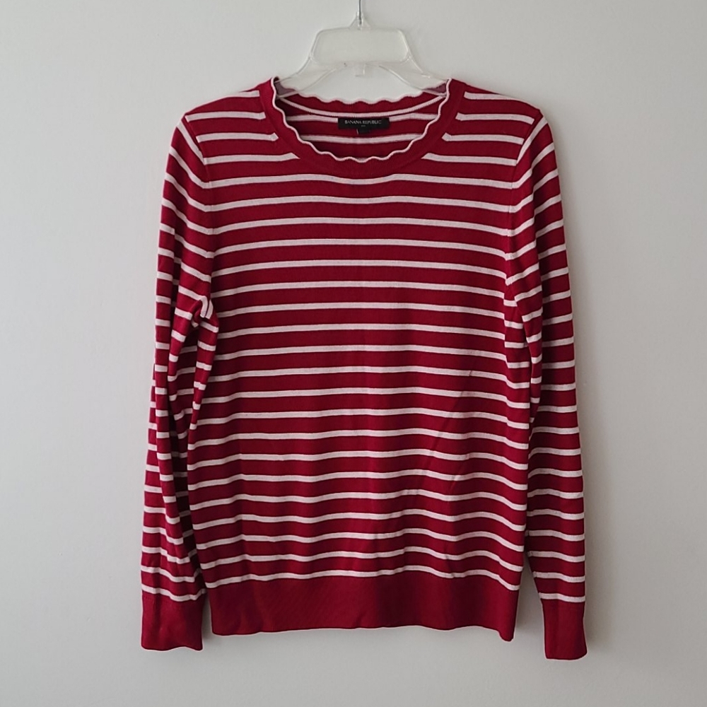 Red and white striped sweater